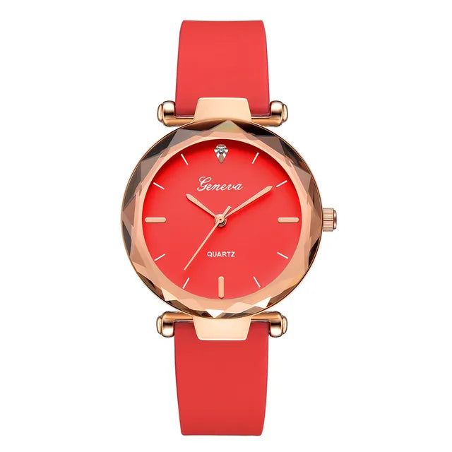 Relojes de pulsera para mujer, Relojes de pulsera a la moda para mujer, reloj redondo de cristal con correa de silicona, Relojes de pulsera para mujer 