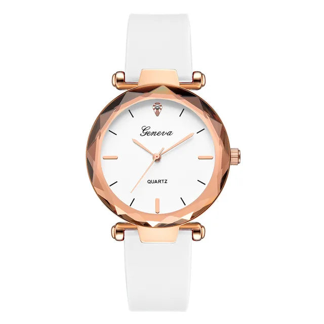 Relojes de pulsera para mujer, Relojes de pulsera a la moda para mujer, reloj redondo de cristal con correa de silicona, Relojes de pulsera para mujer 