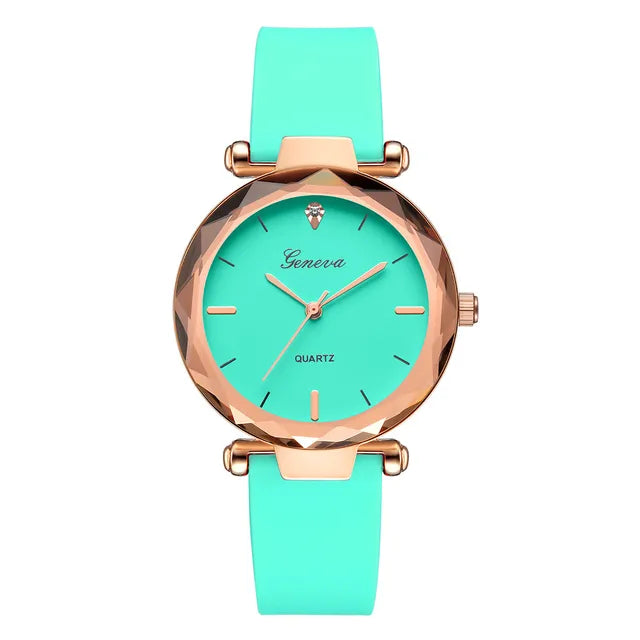 Relojes de pulsera para mujer, Relojes de pulsera a la moda para mujer, reloj redondo de cristal con correa de silicona, Relojes de pulsera para mujer 