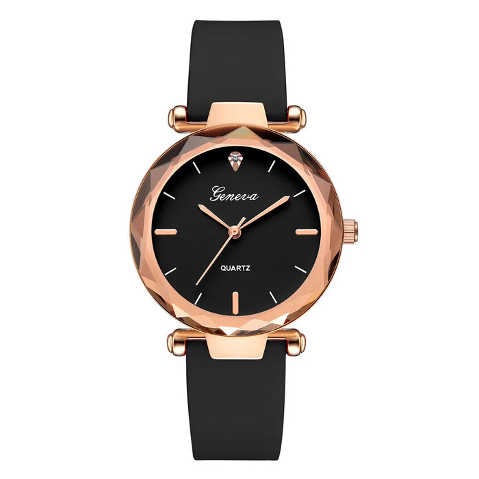 Relojes de pulsera para mujer, Relojes de pulsera a la moda para mujer, reloj redondo de cristal con correa de silicona, Relojes de pulsera para mujer 