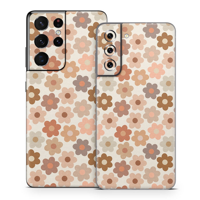 Terracotta Daisies - Samsung Galaxy S21 Skin