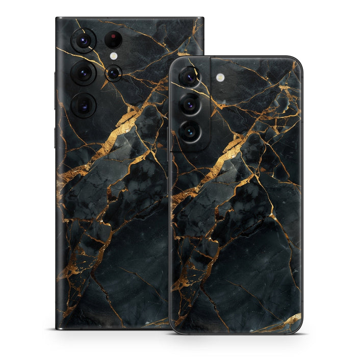 Repaired Black Marble - Samsung Galaxy S22 Skin