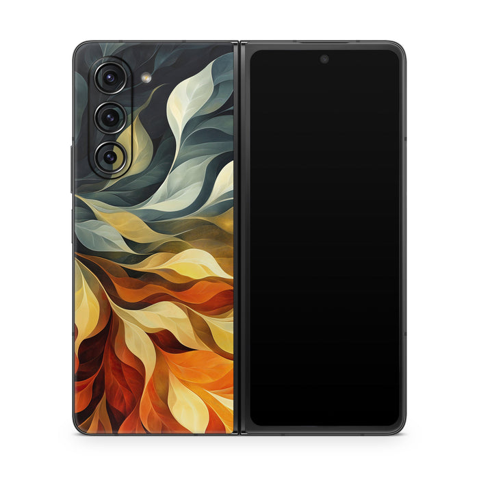 Orange and Charcoal - Samsung Galaxy Z Fold5 Skin