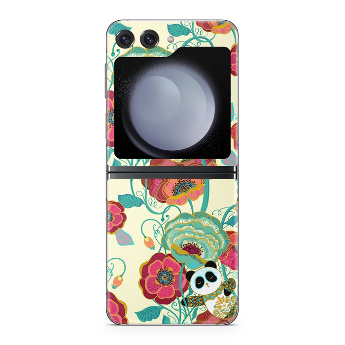 Panda Flowers - Samsung Galaxy Z Flip5 Skin
