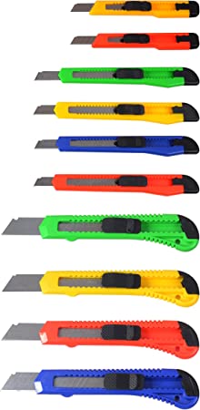 10 Heavy Duty Box Cutters Openers Utility Knives with Snap Off Blades (Variety Knife Set) - eZthings USA WE SORT ALL THE CRAZIEST GADGETS, GIZMOS, TOYS & TECHNOLOGY, SO YOU DON'T HAVE TO.