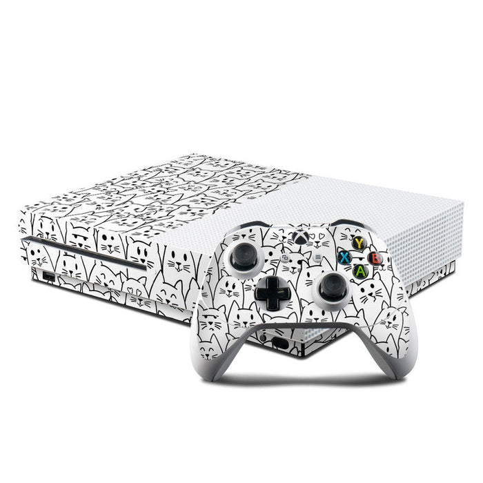 Moody Cats - Microsoft Xbox One S Console and Controller Kit Skin