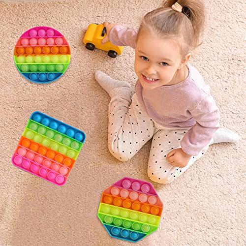 eZthings Heavy Duty Stress Relief Sensory Toy - Push Bubble Popper Champs Fidget Toys for Kids and Adults (Rainbow) - eZthings USA WE SORT ALL THE CRAZIEST GADGETS, GIZMOS, TOYS & TECHNOLOGY, SO YOU DON'T HAVE TO.