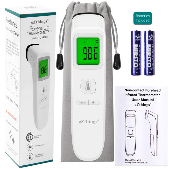 eZthings Forehead Thermometer Medical Non Touch Infrared with Fever Alarm - eThings USA Priority COVID 19 Supplies - Opening Up America Again